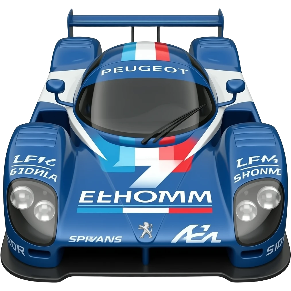 peugeot 905 le mans peugeot sport livery, highly detailed hyper realistic emoji