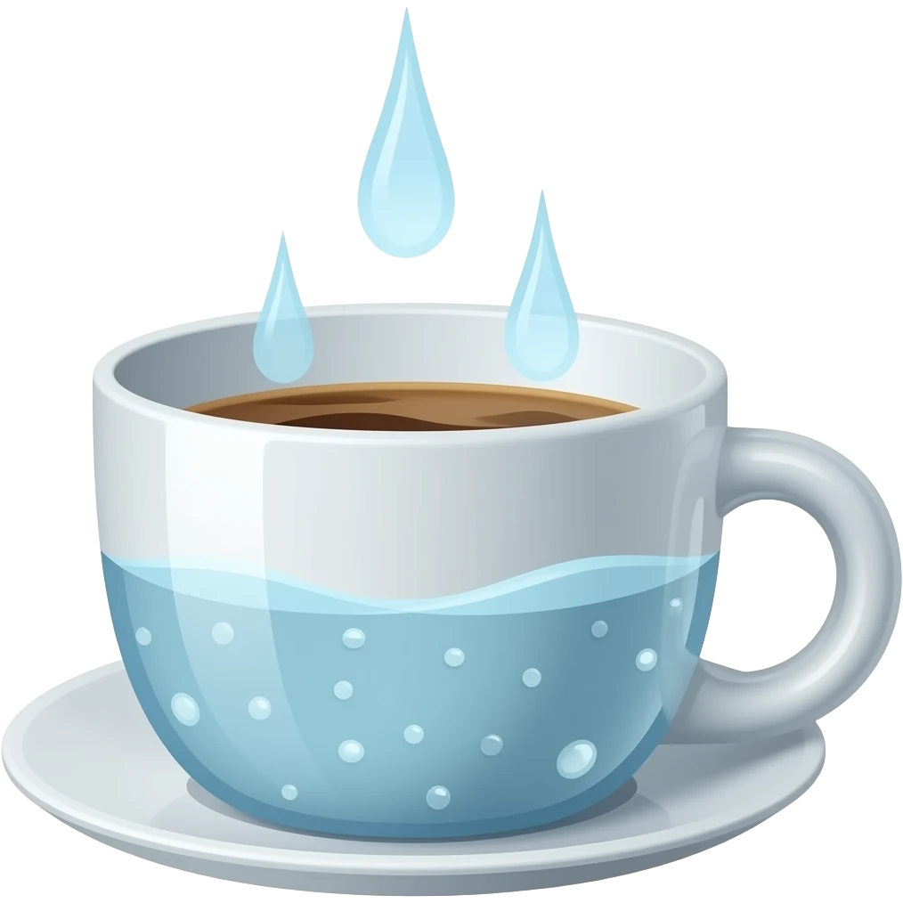 cup of water evaporates emoji