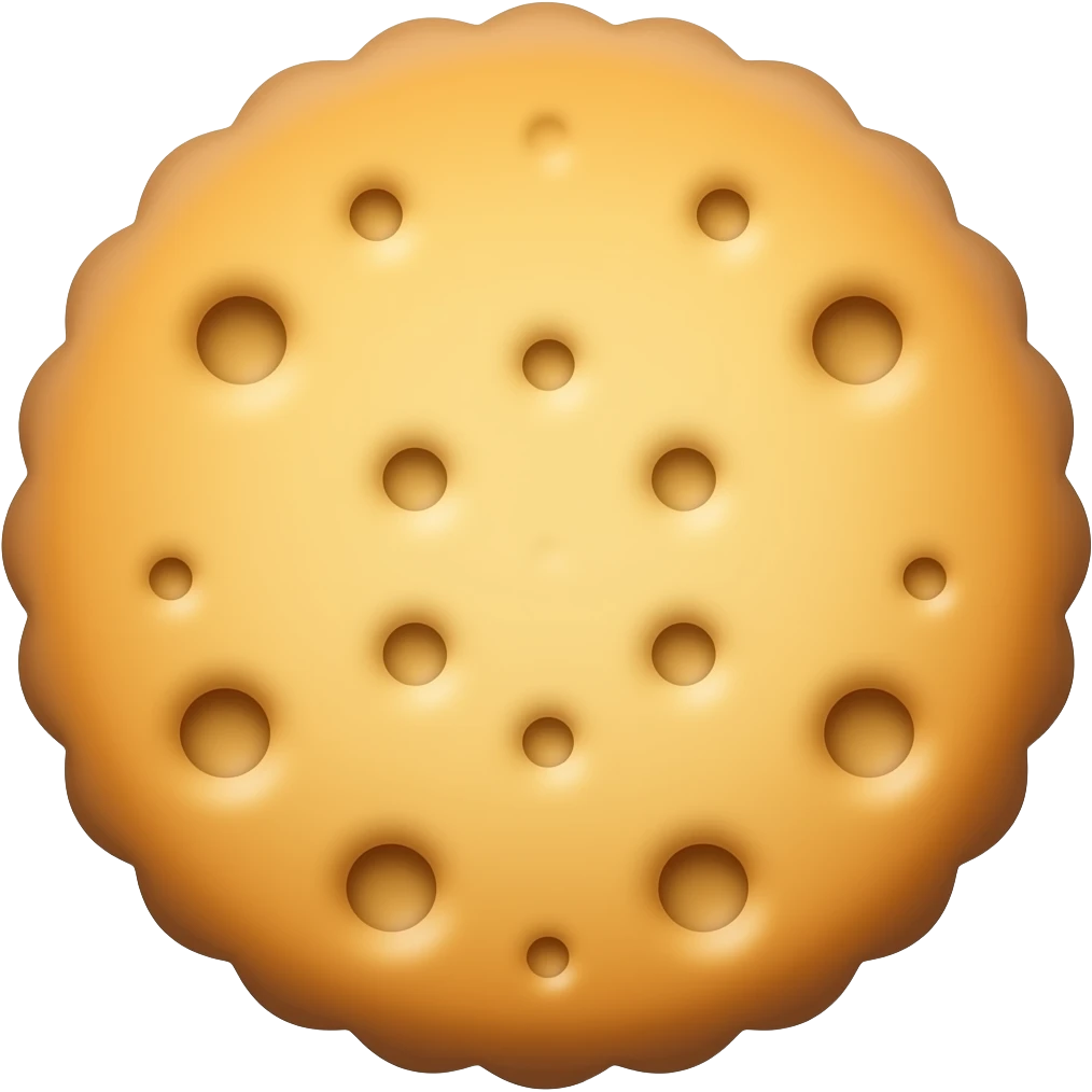 Jam cookie shaped like a button emoji