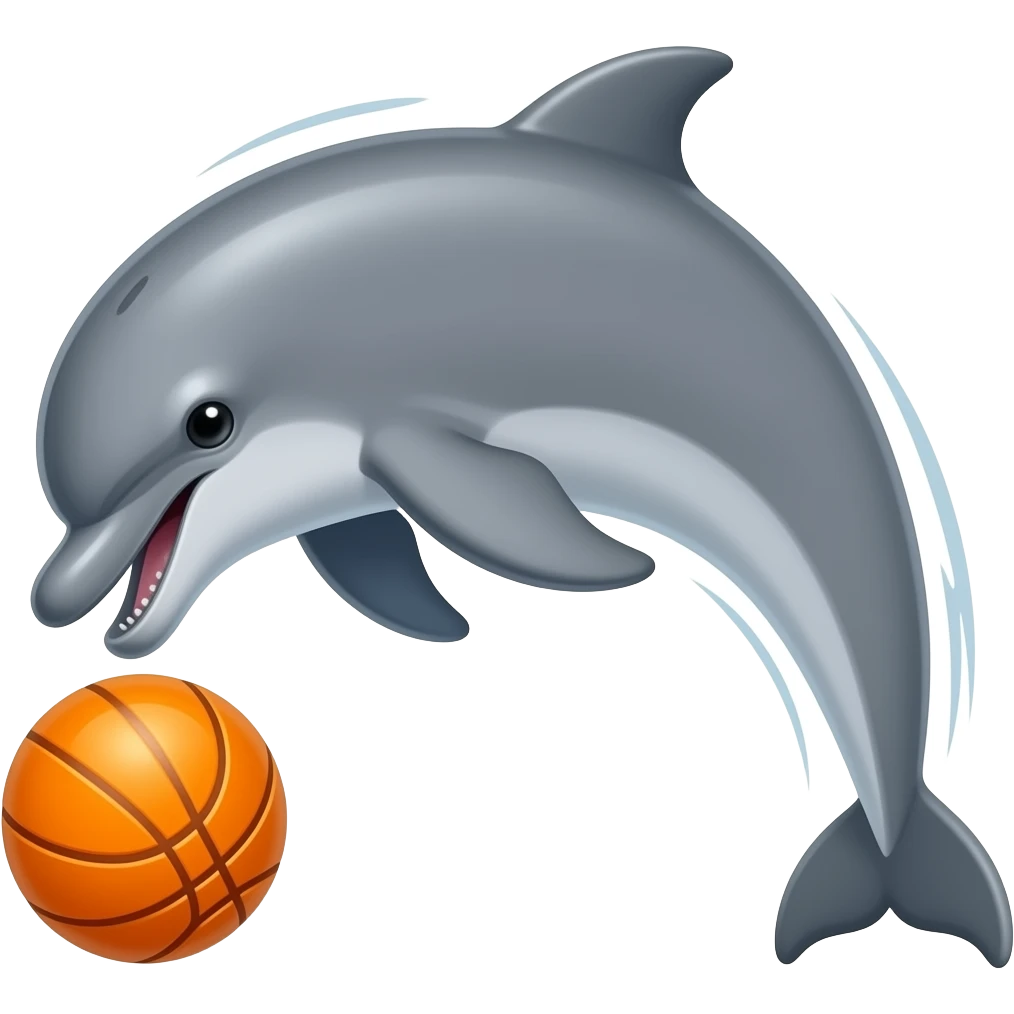dolphin chasing an object emoji