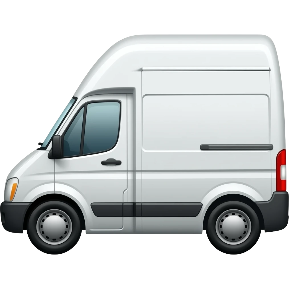 white delivery van facing left emoji