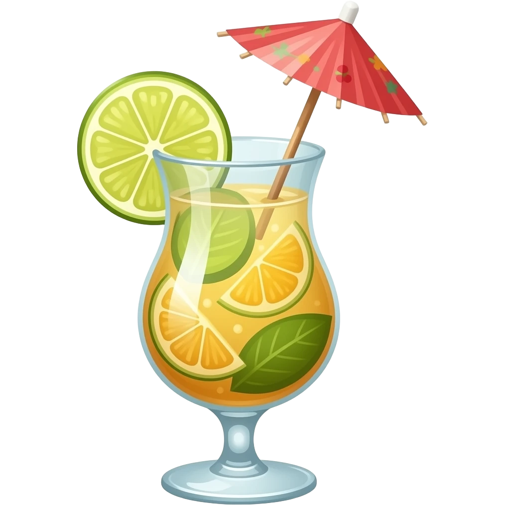 tropical cocktail with small umbrella emoji