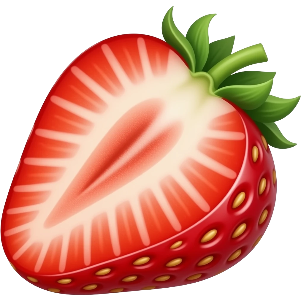 half strawberry emoji