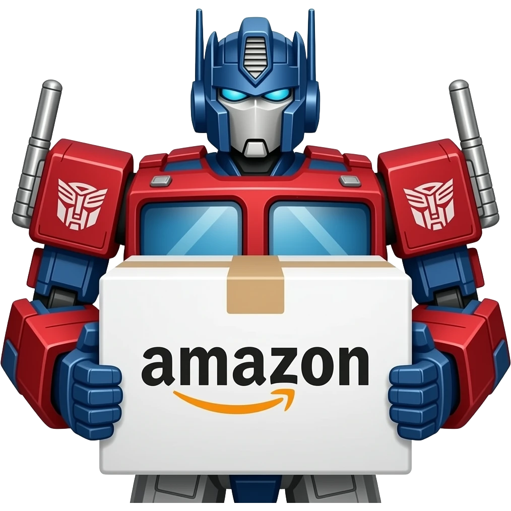 optimus prime with box amazon emoji
