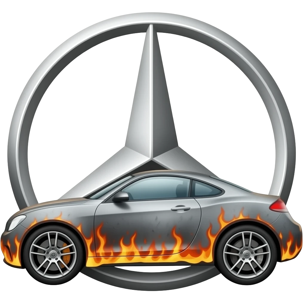 Сгоревший мерседес боком emoji