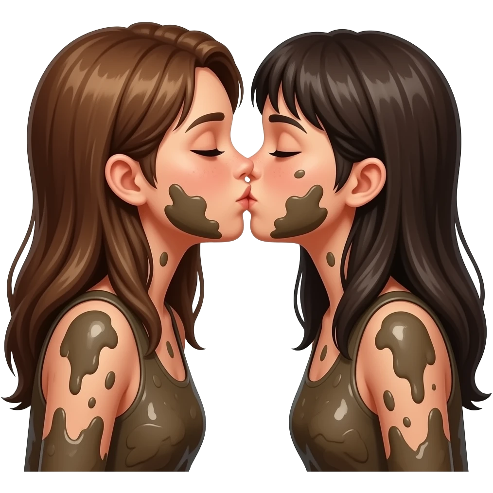 Kissing but girls doing dirty emoji
