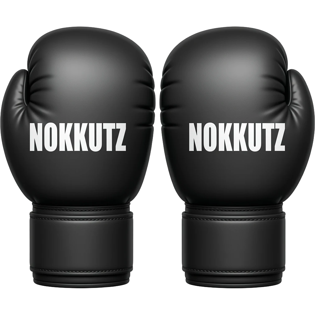 BLACK Boxing gloves with text "NOKKUTZ" emoji