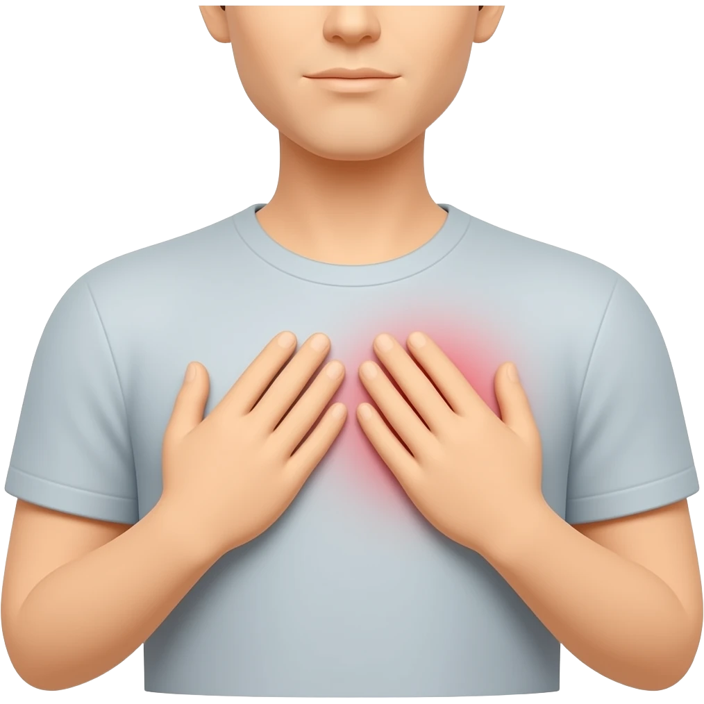 hands doing cpr on chest emoji