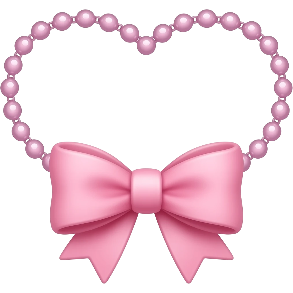 cute pink kaiwai bow princess necklace emoji