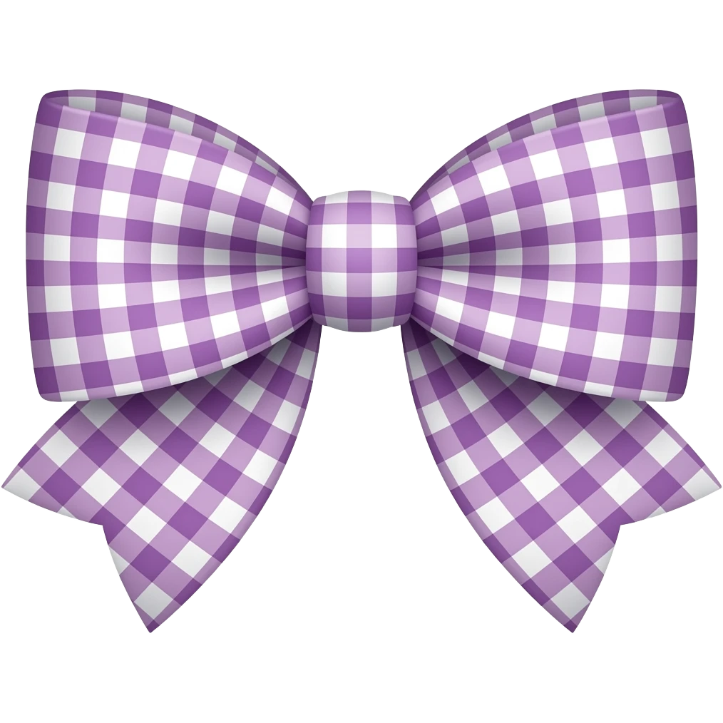 mauve gingham bow emoji