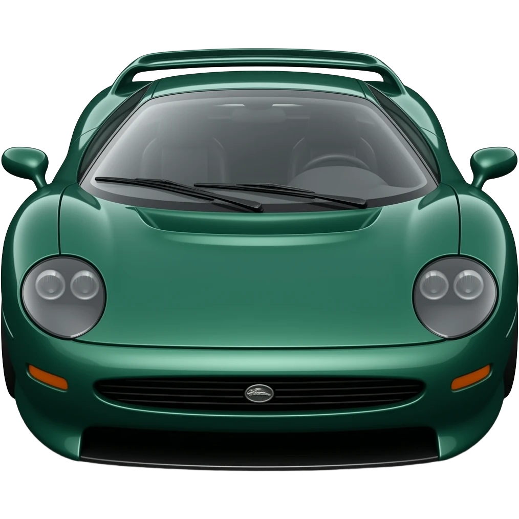 dark green jaguar xj220, hyper realistic highly detailled emoji