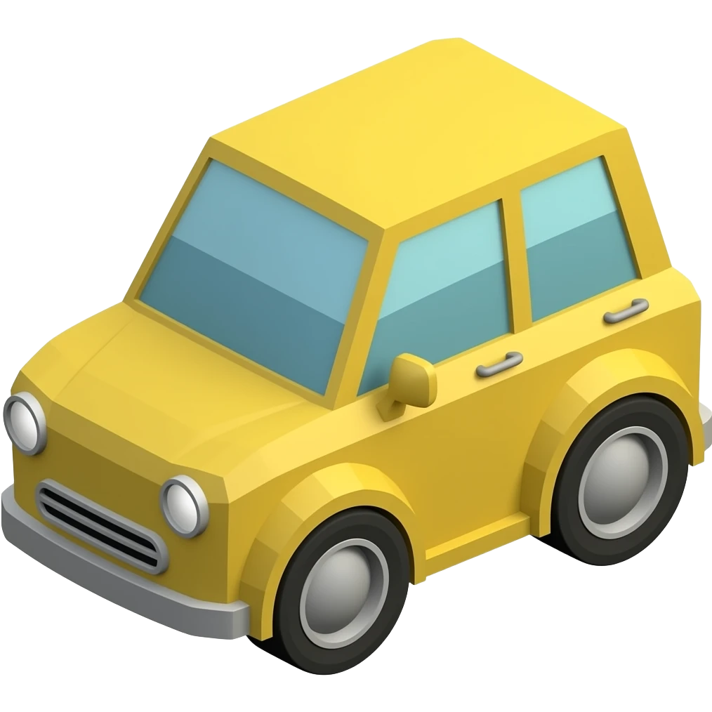 Yellow lowpoly car paco emoji