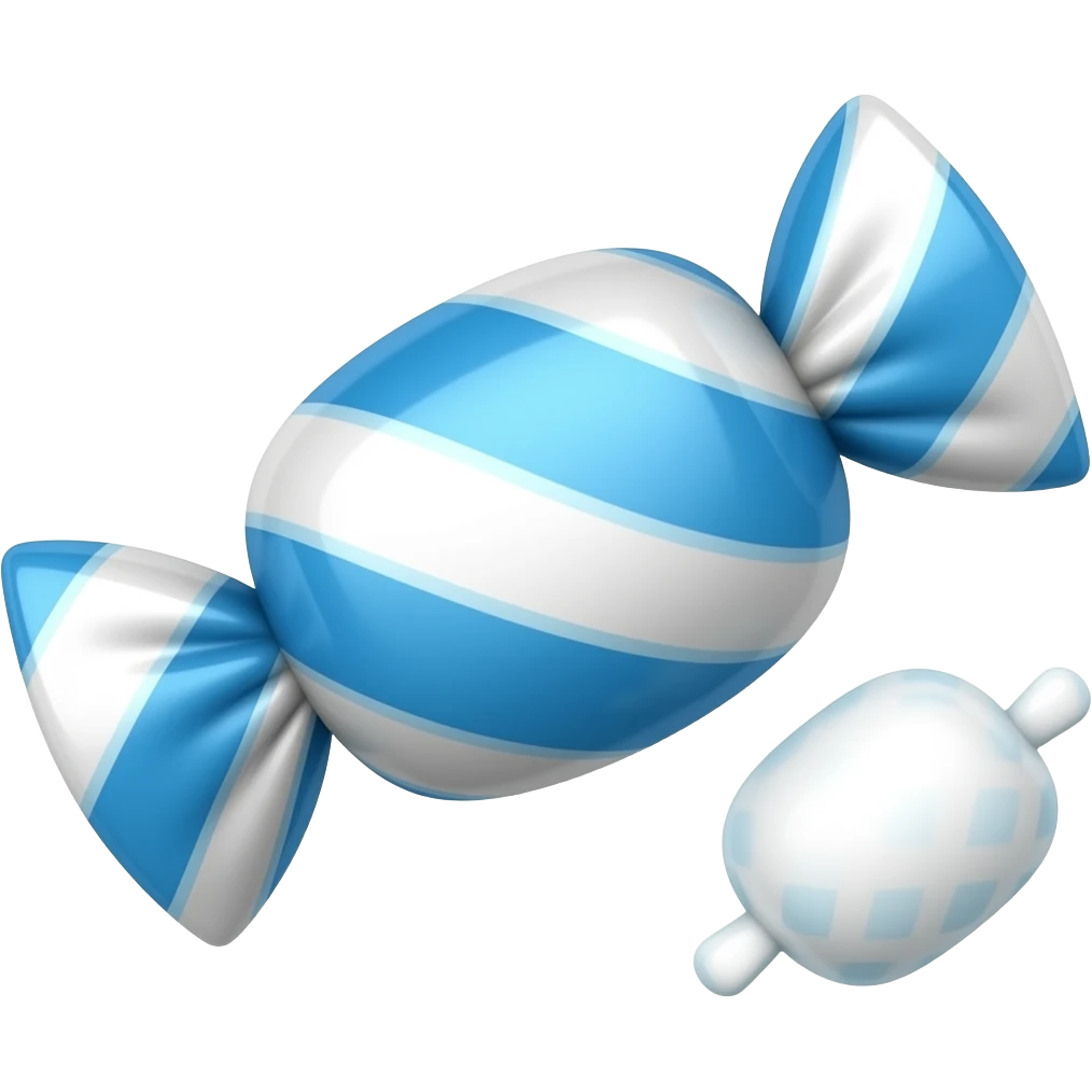 Candy white and blue emoji