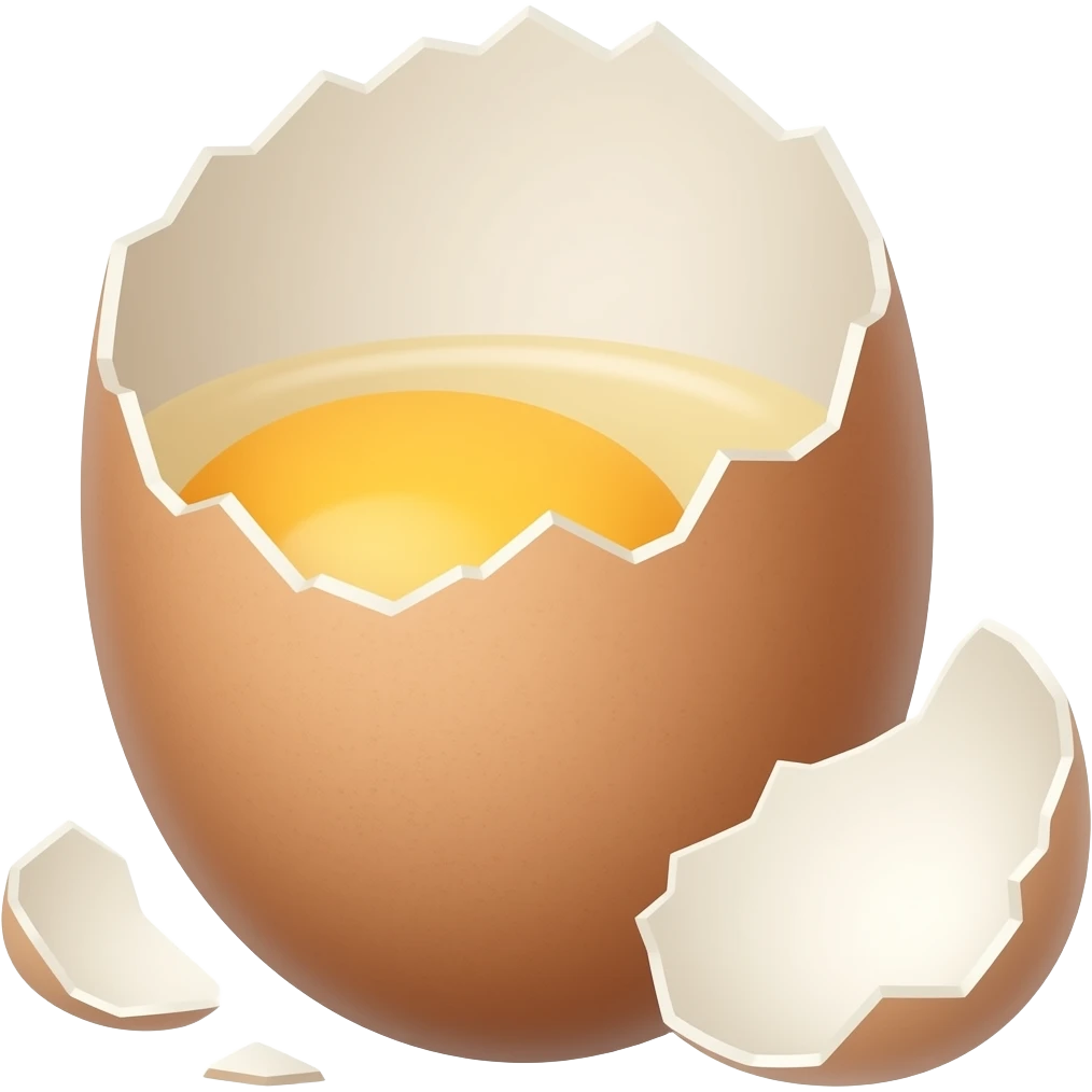 broken, shattered, scattered eggshells emoji