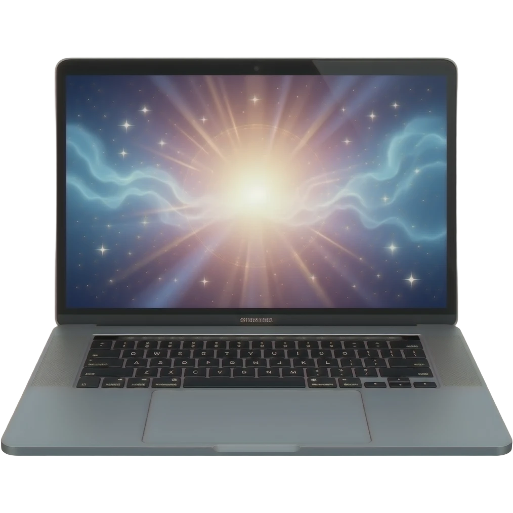 blooming a MacBook Pro 16" space gray emoji
