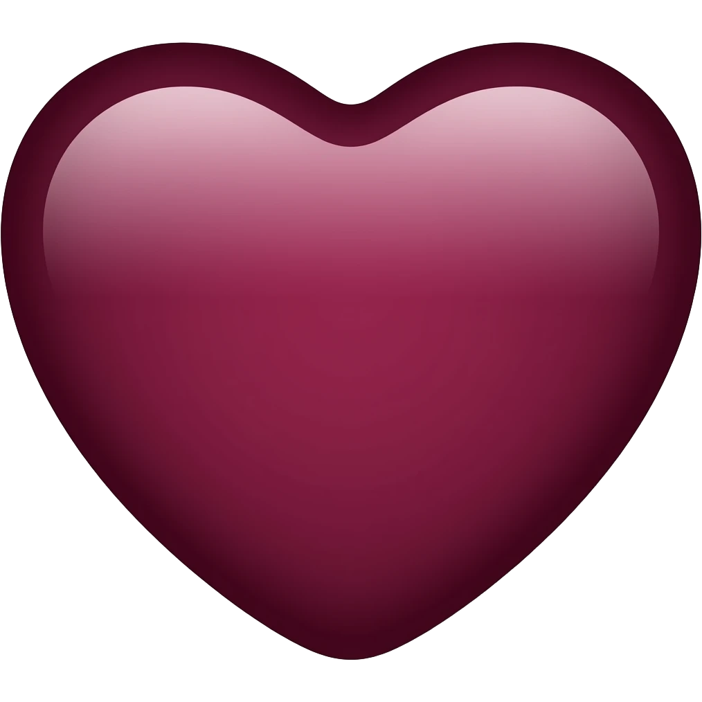 heart exactly like the apple emoji but make it marroon colored emoji