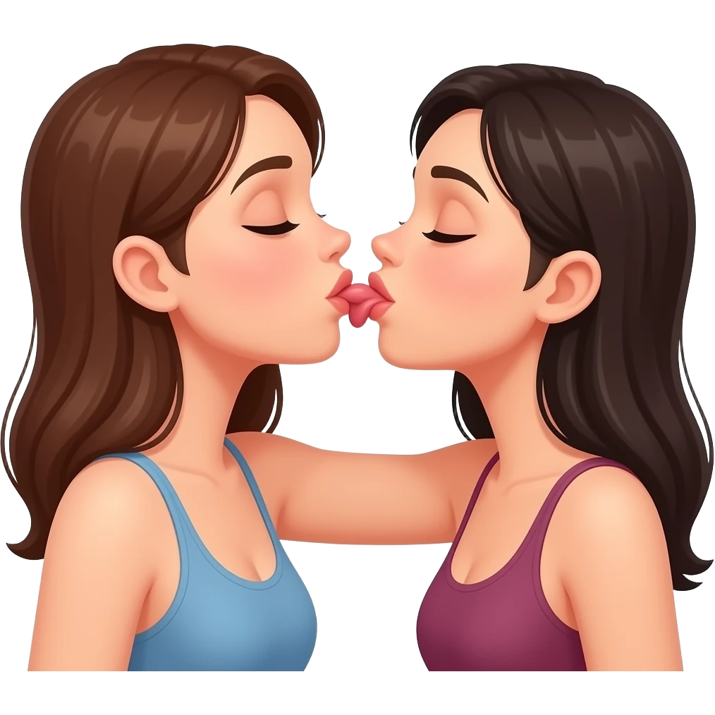 two lesbians licking each others' armpits emoji