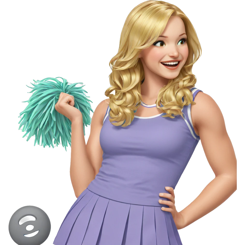 cheerful blonde cheerleader smiles emoji