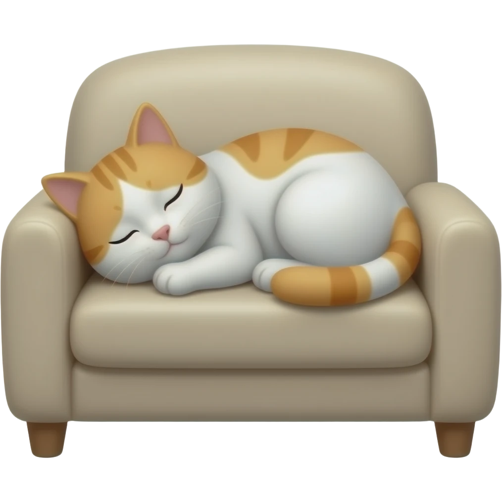 Спит кошка на диване emoji