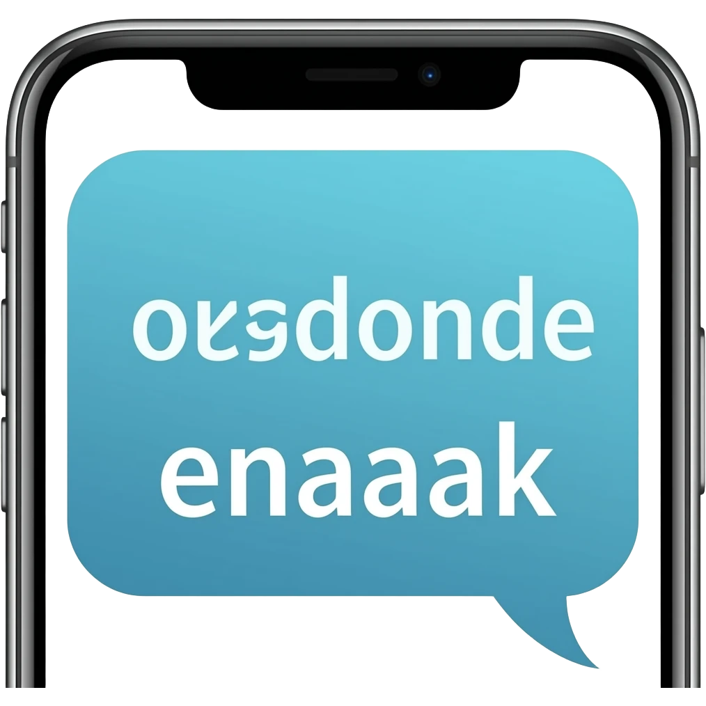 bubble chat whatsapp iphone dengan tulisan onde onde enaaak emoji