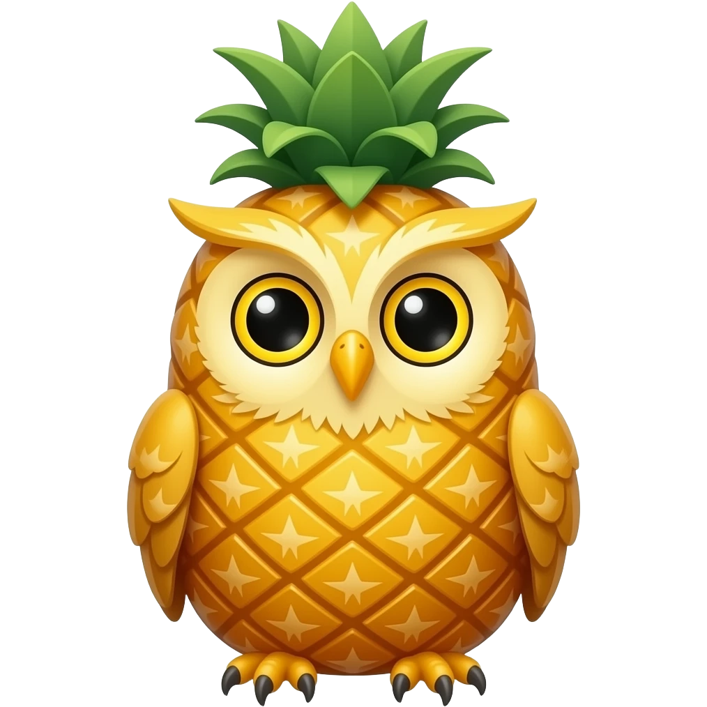 Yellow PineApple Owl emoji