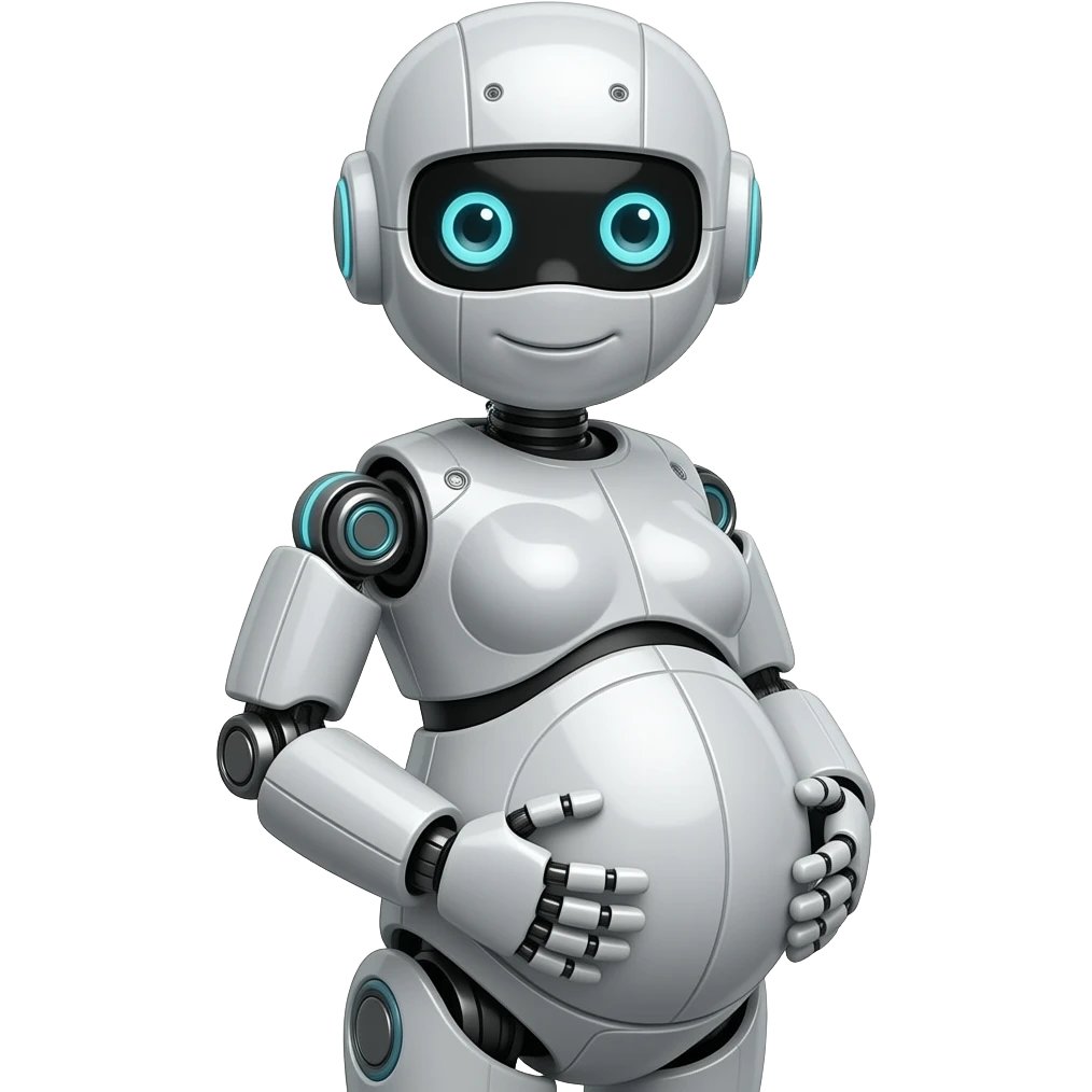robô pregnant para colorir em preto e branco emoji