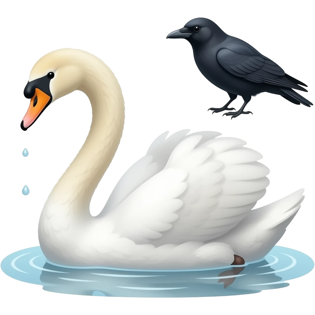 swan crow emoji