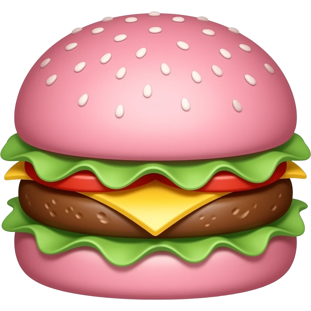 pink hamburger emoji