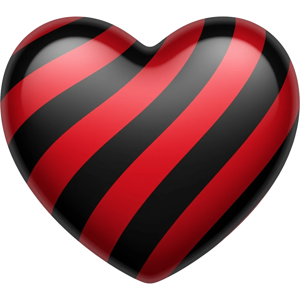 a stripe black and red heart emoji