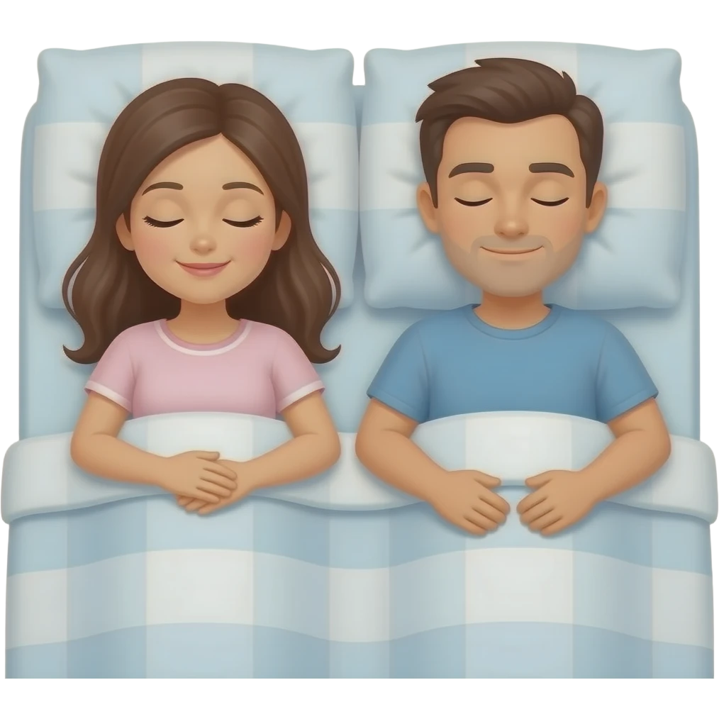 Жената лежи на легло мъжат е до нея в лвглото и се е плезил emoji