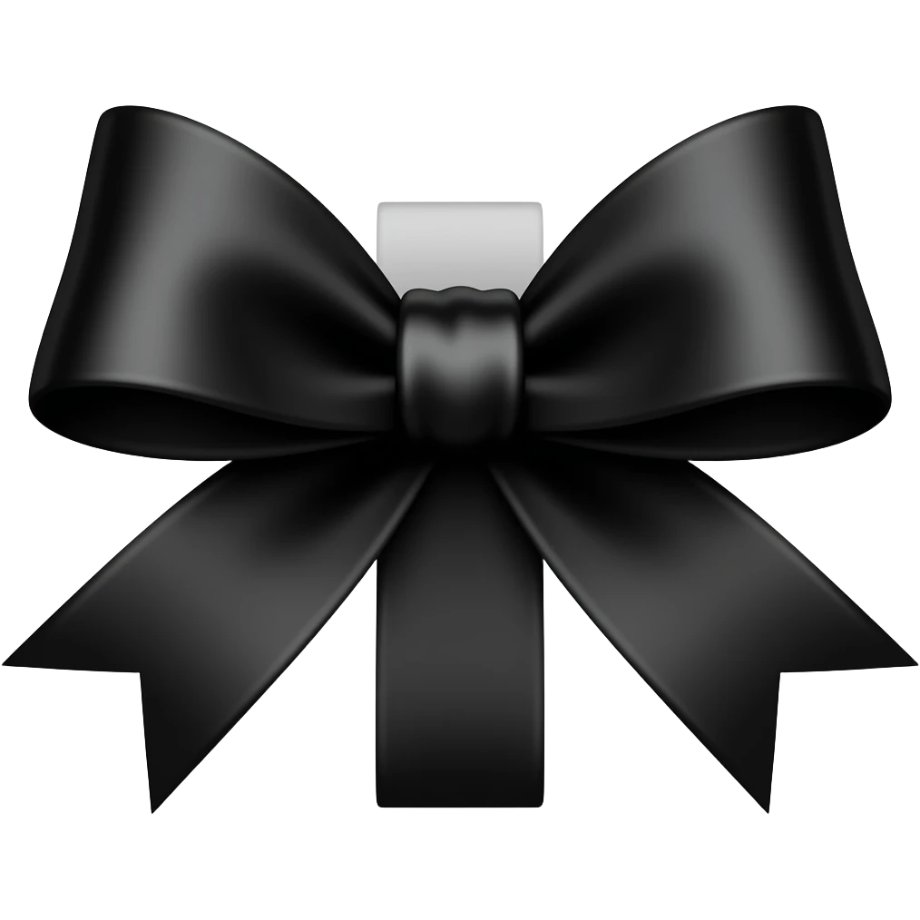 cute black ribbon bow emoji