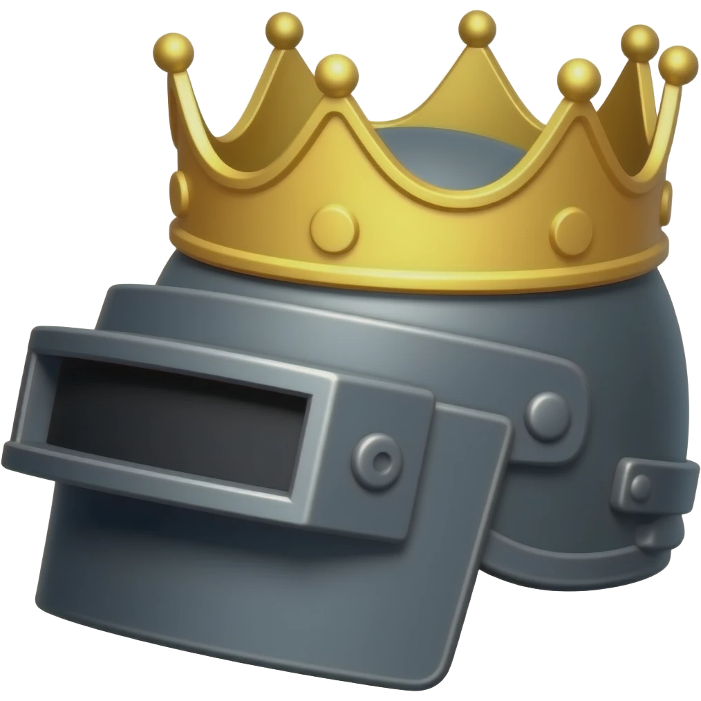 Flat 2D cartoon style icon of [A BGMI level 3 helmet with a golden ...