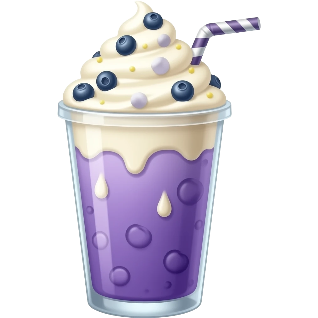 blueberry milkshake, simple, less detail emoji