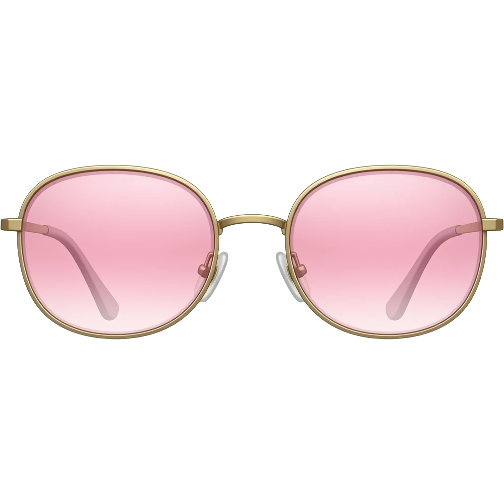 a pair of rose tinted glasses with thin gold frames emoji
