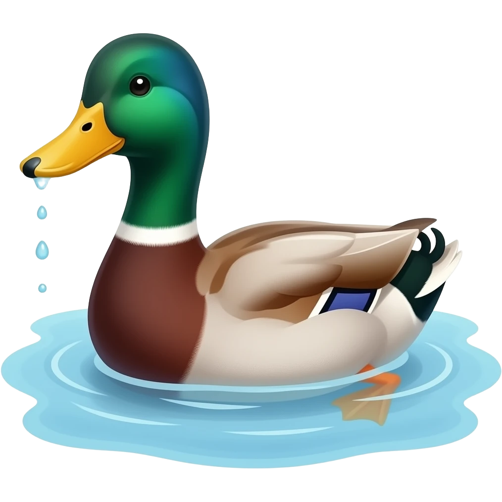 Pato bañándose emoji