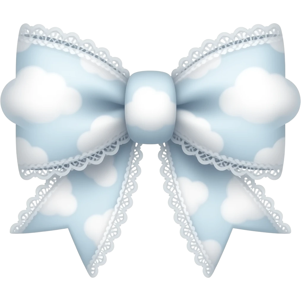 Cute cloudy white bow lace coquette bow emoji