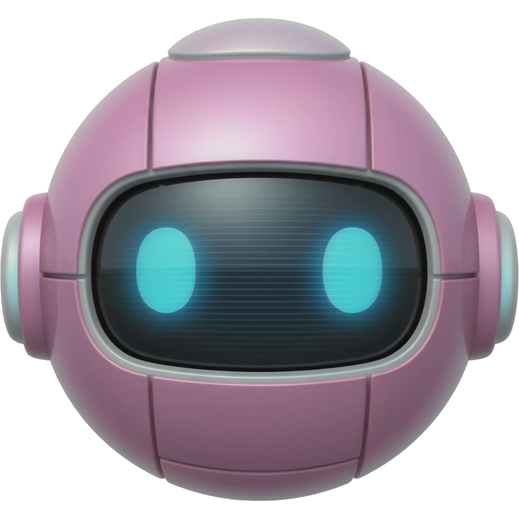 A pink cute sphere robot head emoji