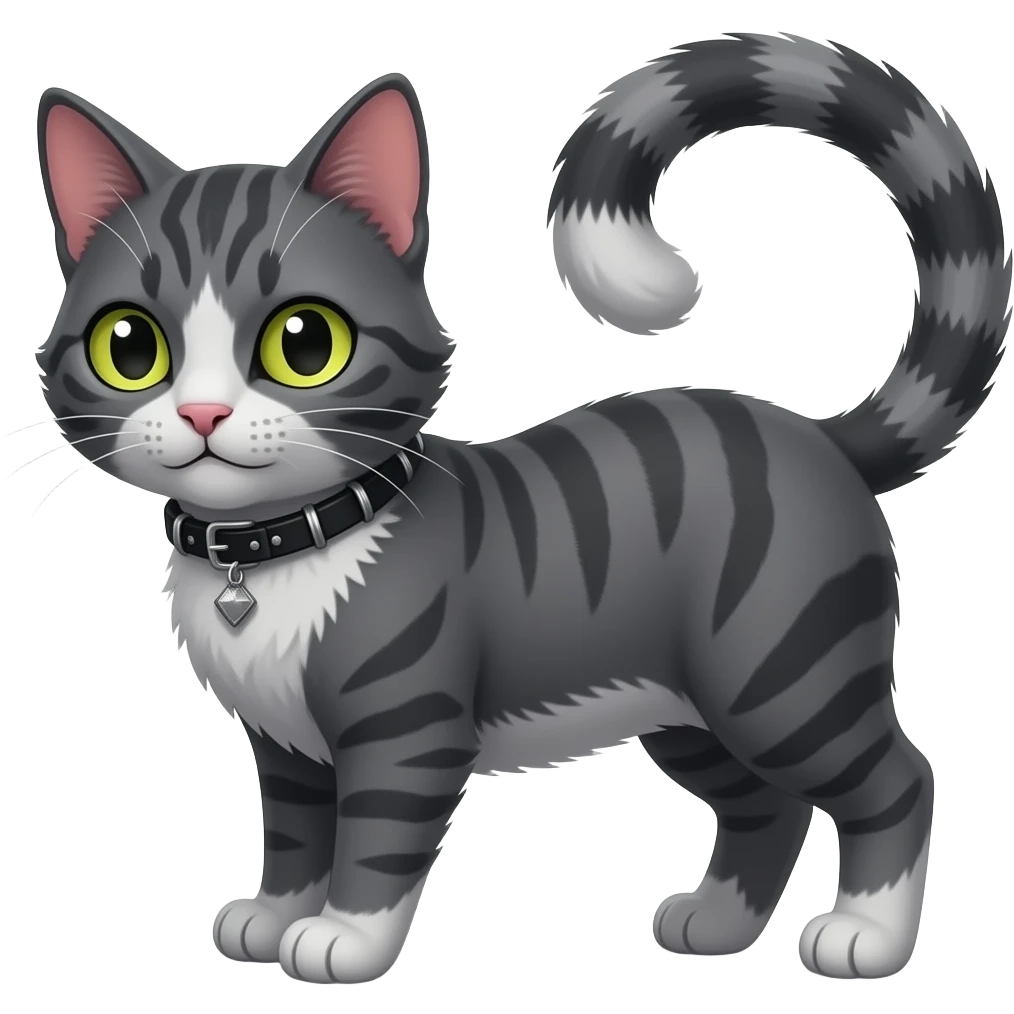 a happy goth cat emoji