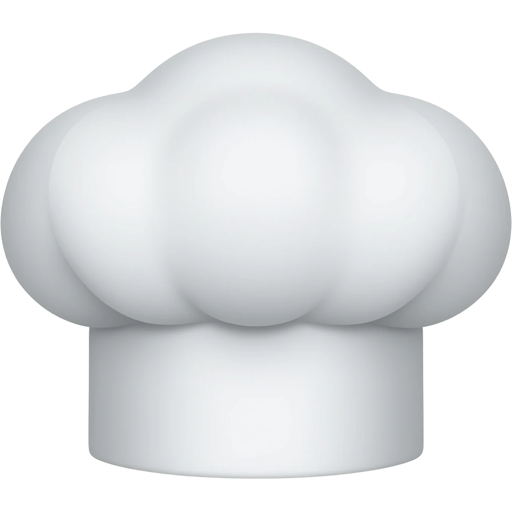 Chef hat with vanilla white emoji