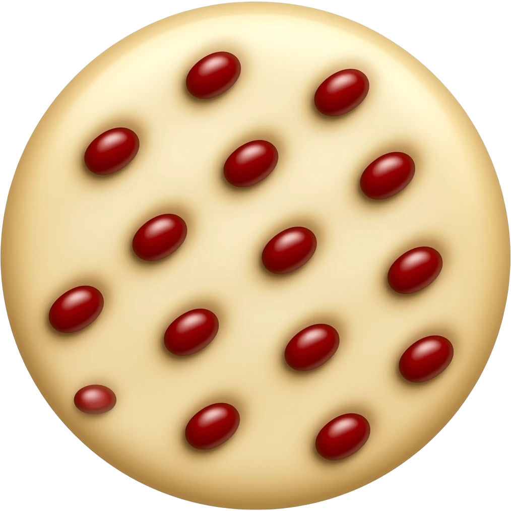 Круглые белые хлебцы с красной фасолью emoji