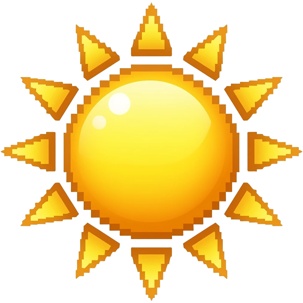 pixeled sunshine emoji