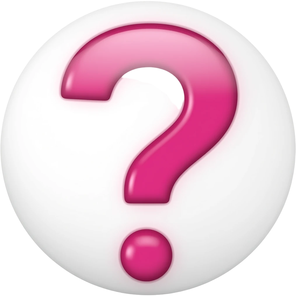 question mark in pink emoji