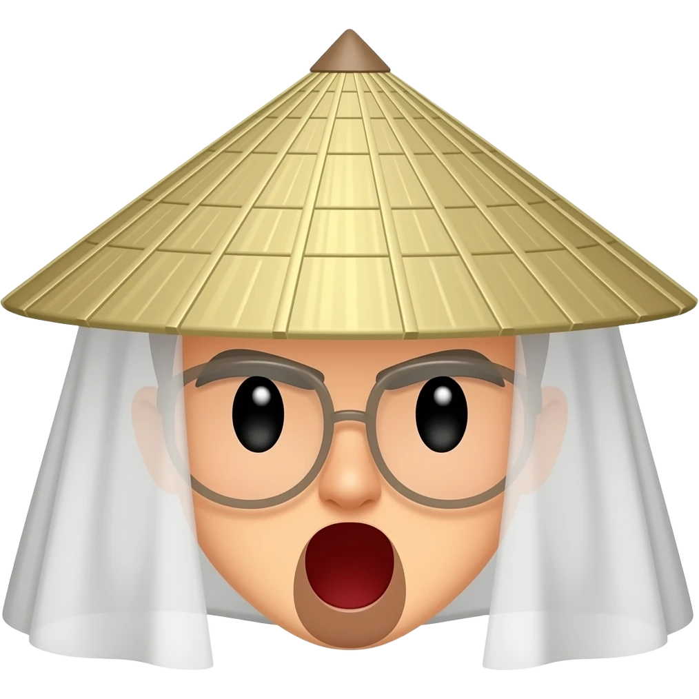 Chinese wide kasa hat emoji