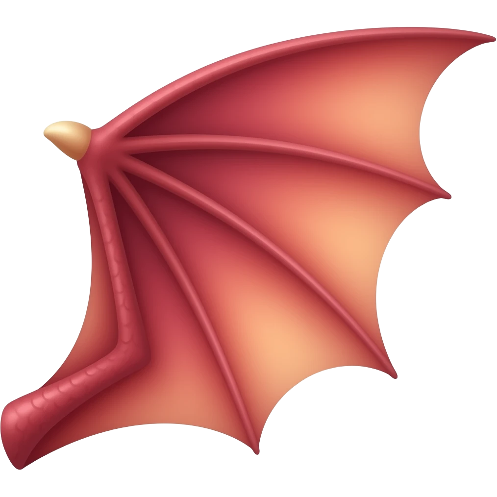 Red chibi single dragon wing emoji