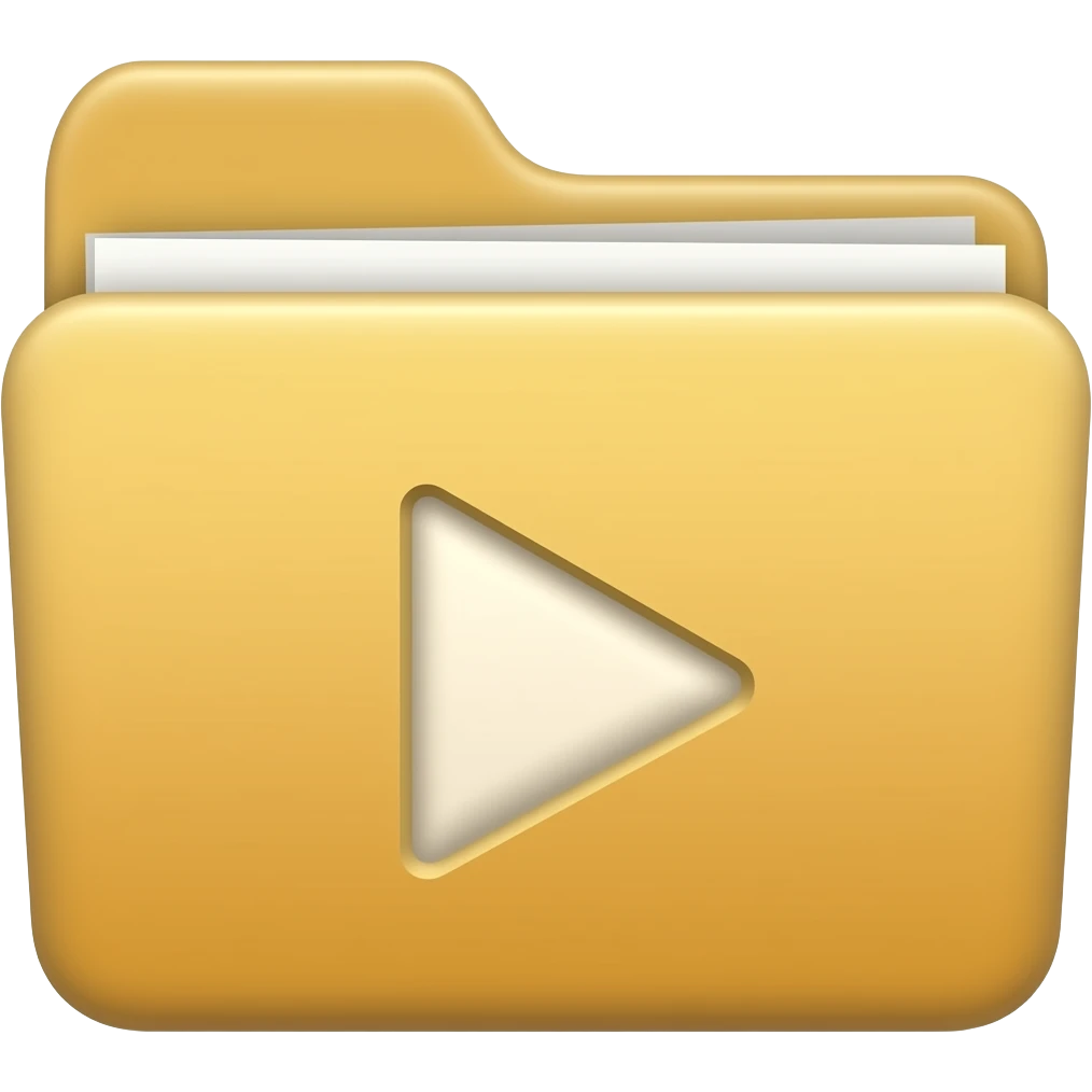 Una carpeta que tenga un simbolo de video en el medio emoji | AI Emoji ...