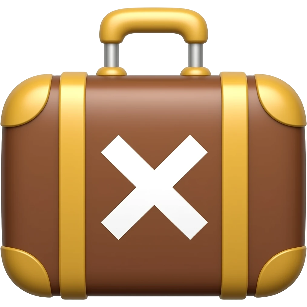 suitcase with a multiplication sign emoji