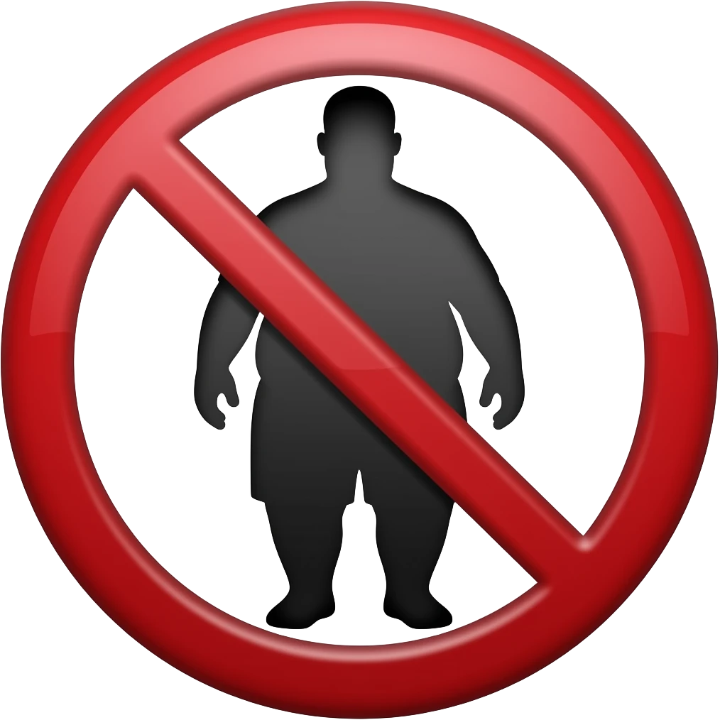 Hombre gordo 🚫 con  eso osea la silueta de el hombre gordo con esto adentro de el emoji