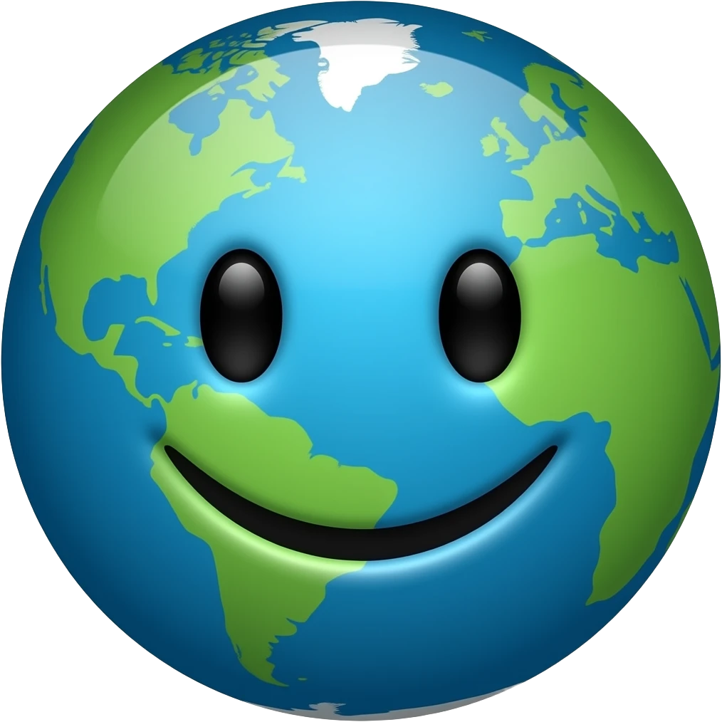 A smiley emoji is not a person, but a smiley face   Smiley face of the element of Earth..  elemental emoji