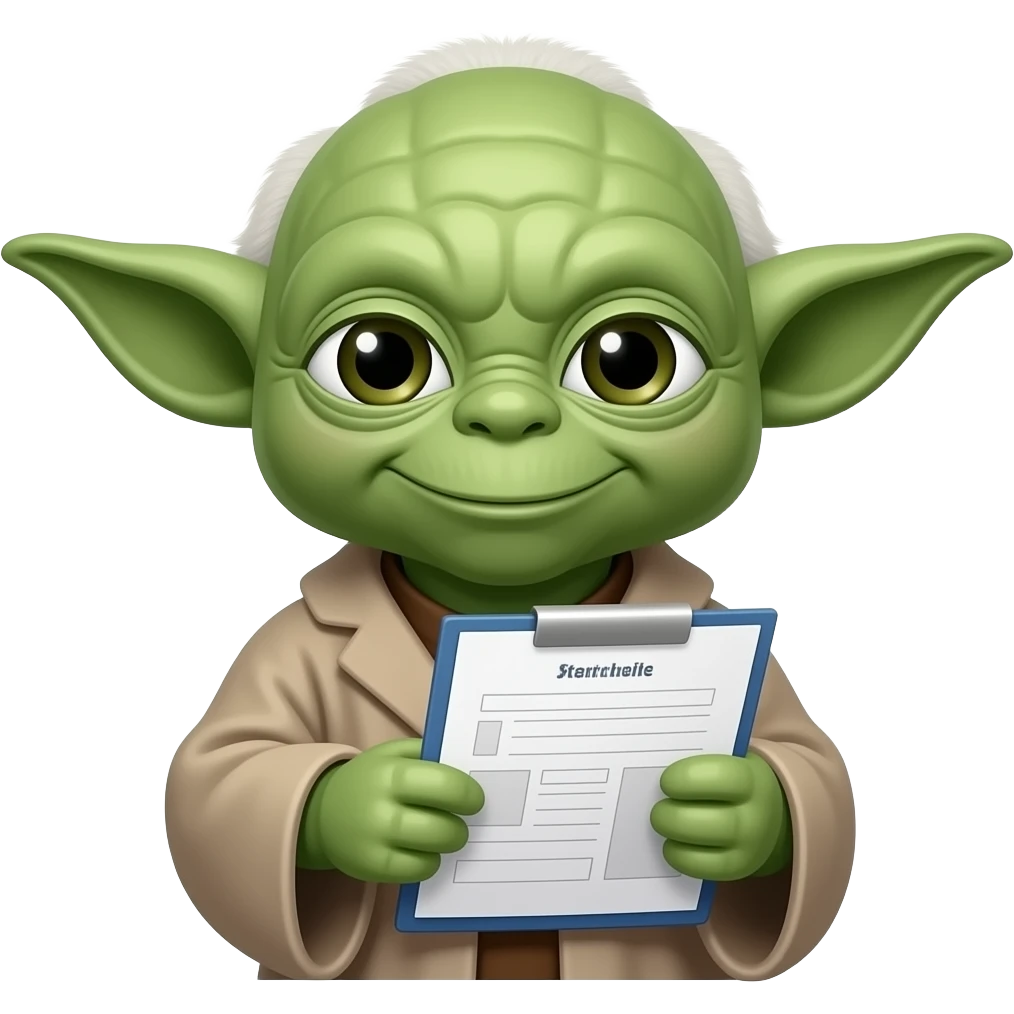 yoda doing timesheets emoji