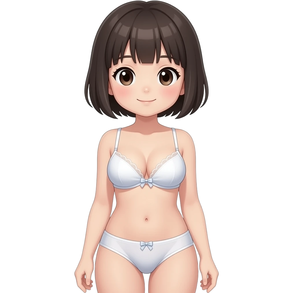 巨乳のボブカットの下着姿の幼女 emoji